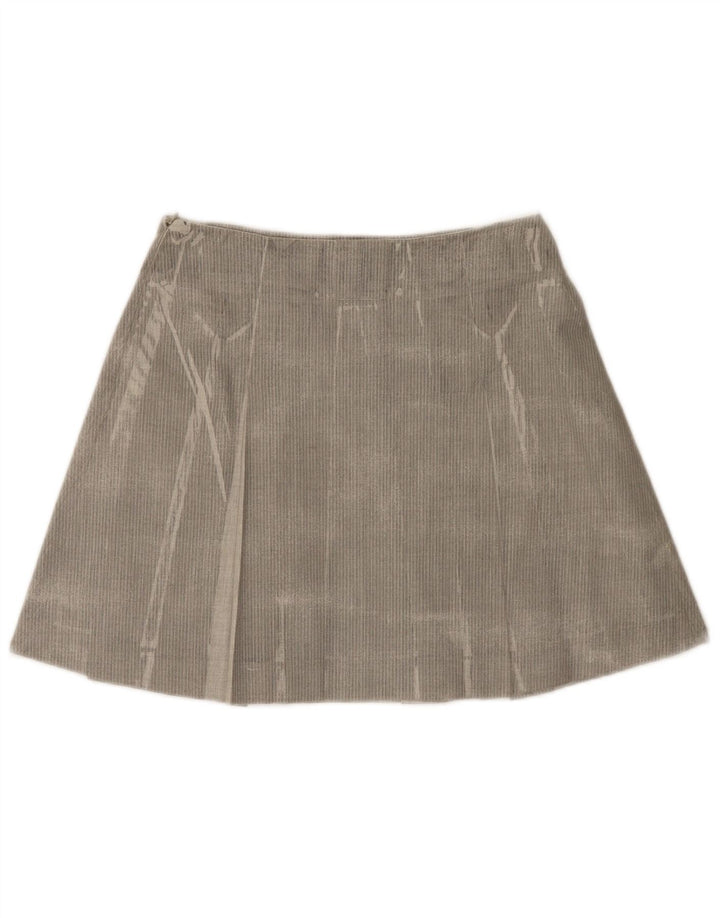 Fusta mini plisată pentru femei Trussardi IT 42 Medium W28 Gri Herringbone