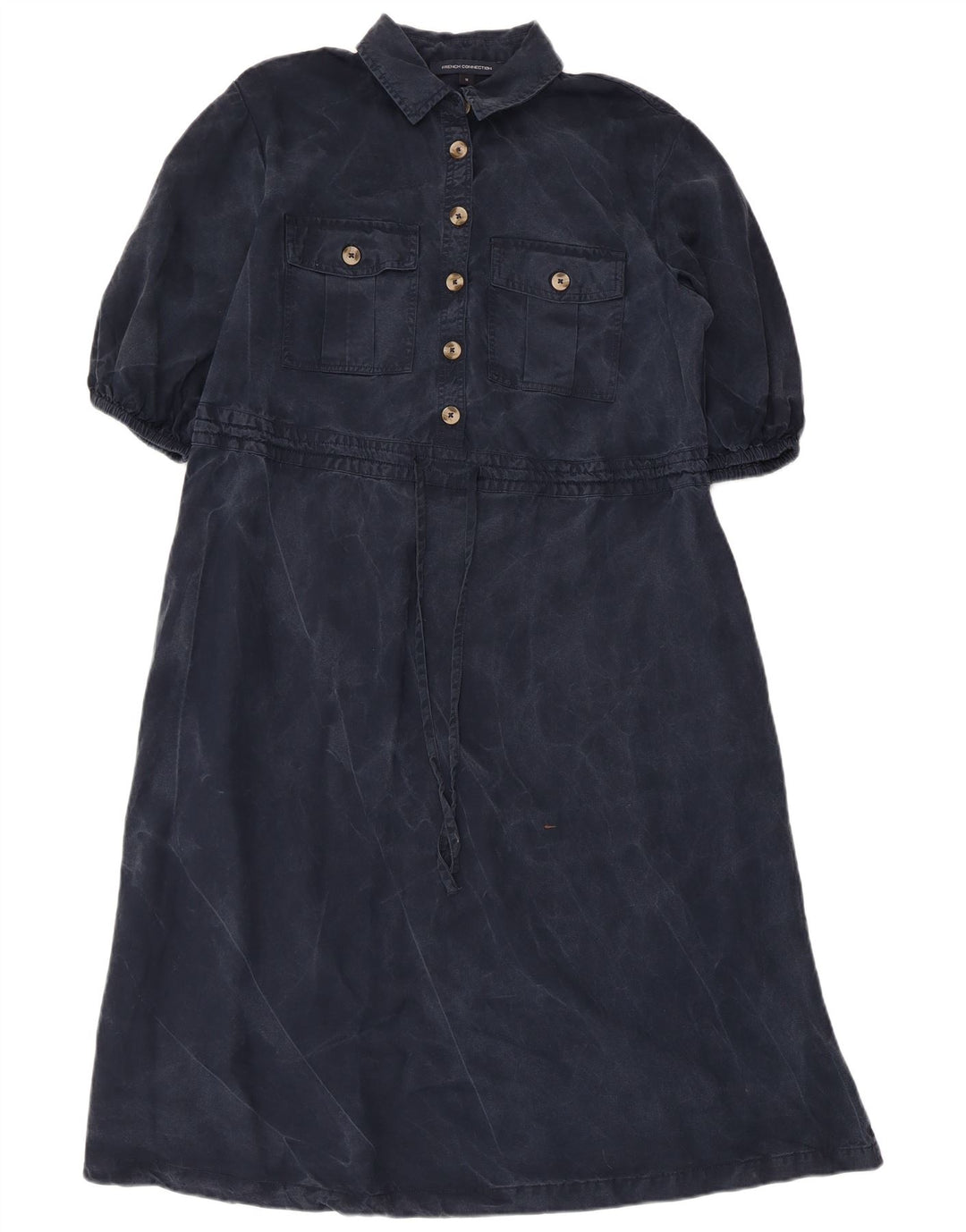 French Connection Womens Maxi Dress UK 14 Medium Navy Blue Lyocell