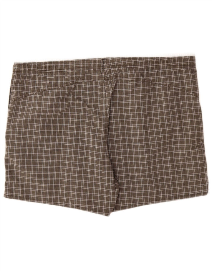 Pantaloni scurți de înot Adidas pentru bărbați, din poliester cu carouri mari, kaki