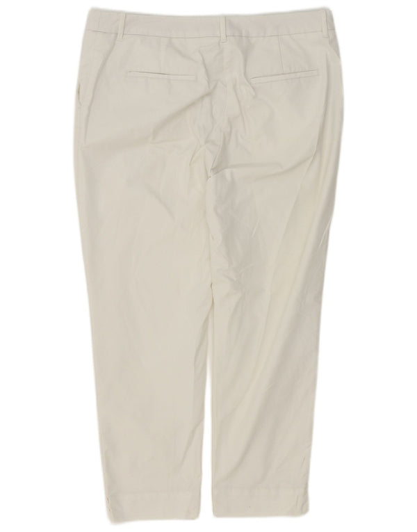 Pantaloni tăiați drepti pentru femei Marks & Spencer UK 14 Large W36 L25 Alb