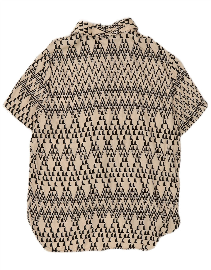 Cămașă cu mânecă scurtă pentru femei Zara UK 14 Medium Off White Geometric
