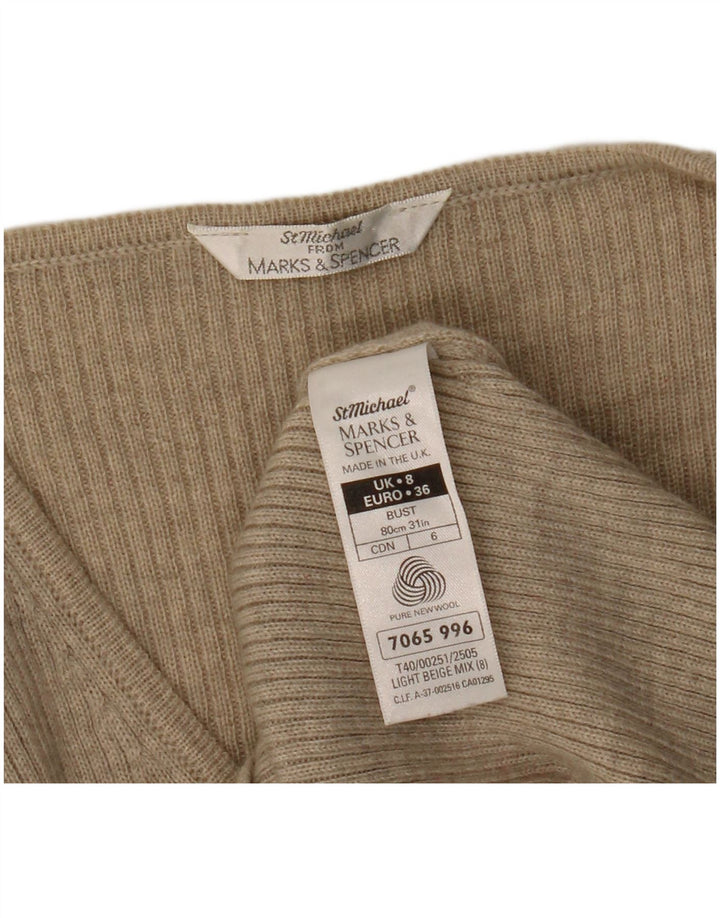 Marks & Spencer Pulover cu decolteu în V St. Michael pentru femei UK 8 Small Bej