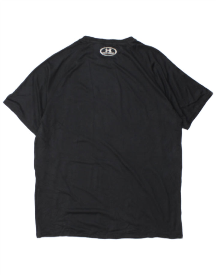 Tricou grafic Under Armour pentru bărbați Heat Gear Top Mediu Negru