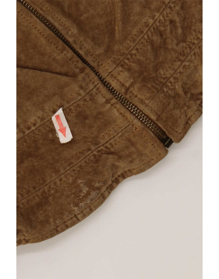 Jacheta de piele intoarsa pentru femei Zara UK 12 Medium Beige