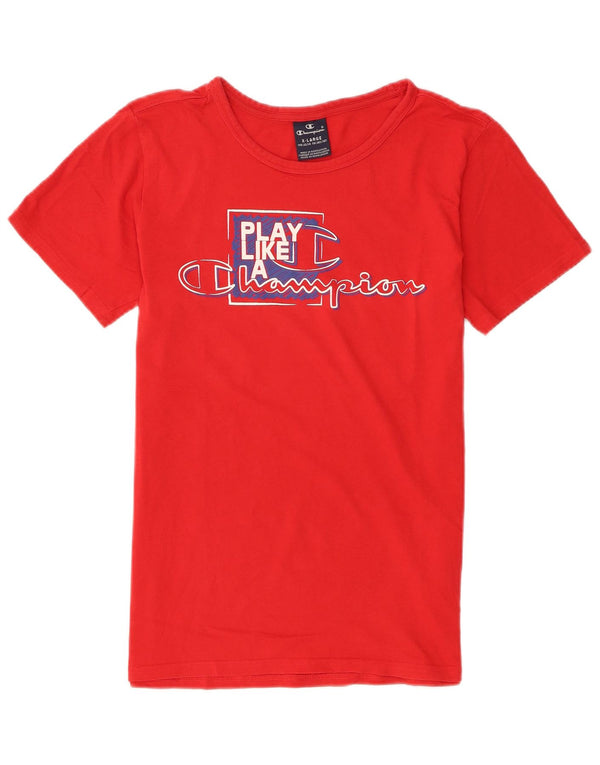 Tricou grafic Champion pentru băieți Top 13-14 ani XL bumbac roșu