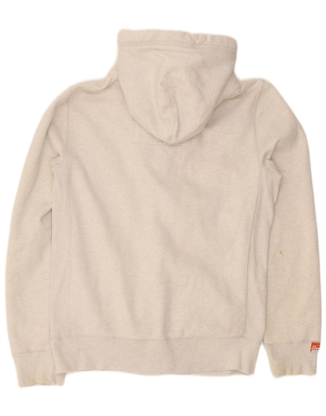 Pulover Superdry pentru bărbați, cu fermoar grafic, bumbac alb mediu