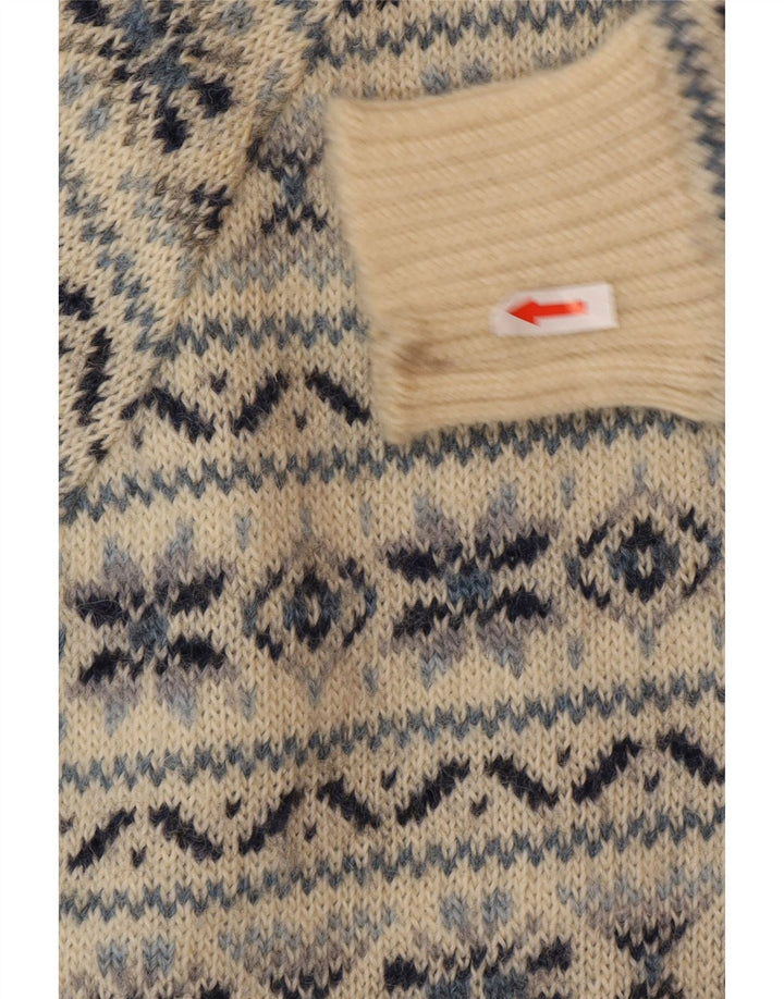 Pulover pentru bărbați Silvy cu gât roșu IT 48 Medium Beige Fair Isle