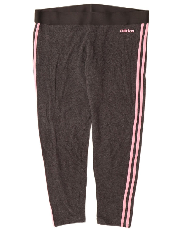 Leggings pentru femei ADIDAS UK 20/22 XL bumbac gri