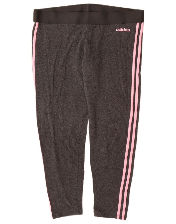 Leggings pentru femei ADIDAS UK 20/22 XL bumbac gri