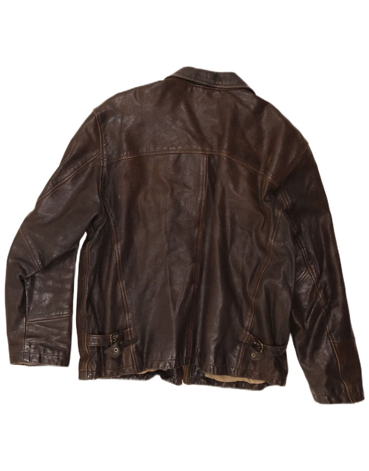 Jachetă de piele pentru bărbați Alan Gordon UK 44 2XL piele maro