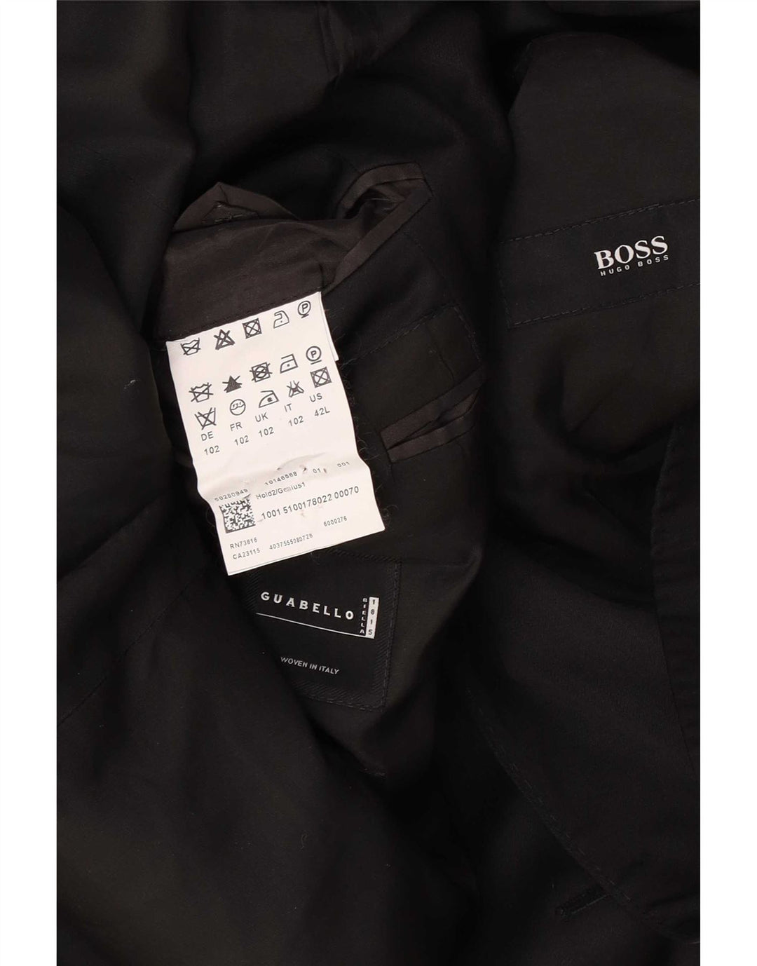 Blazer pentru bărbați Hugo Boss, cu 2 nasturi, UK 40, lână virgină mare, neagră