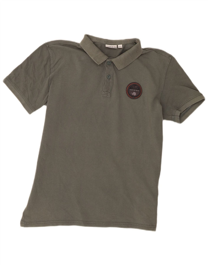 Tricou polo Napapijri pentru bărbați, bumbac gri mare