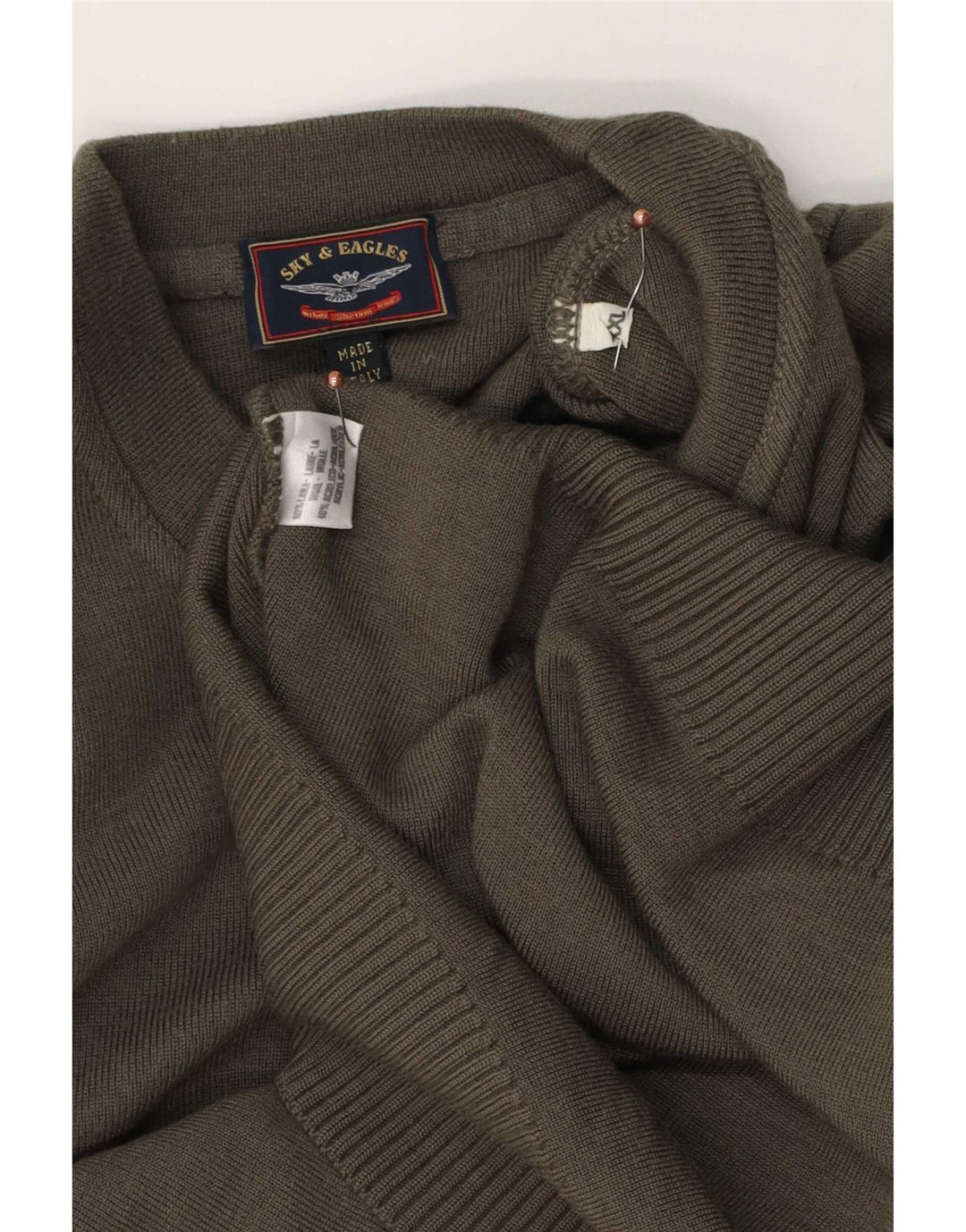 Pulover pentru bărbați Sky & Eagle, cu gât crew, 2XL, lână kaki