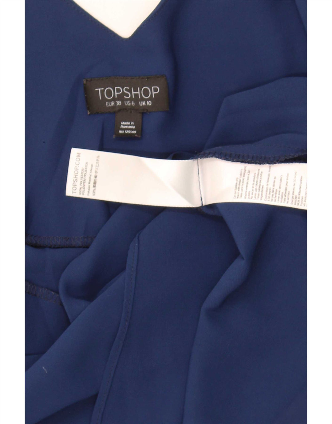 Topshop Womens Cami Top UK 10 Small Bleumarin Poliester