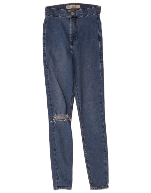 Topshop Womens Joni Distressed Skinny Jeans W26 L26 Blue Cotton