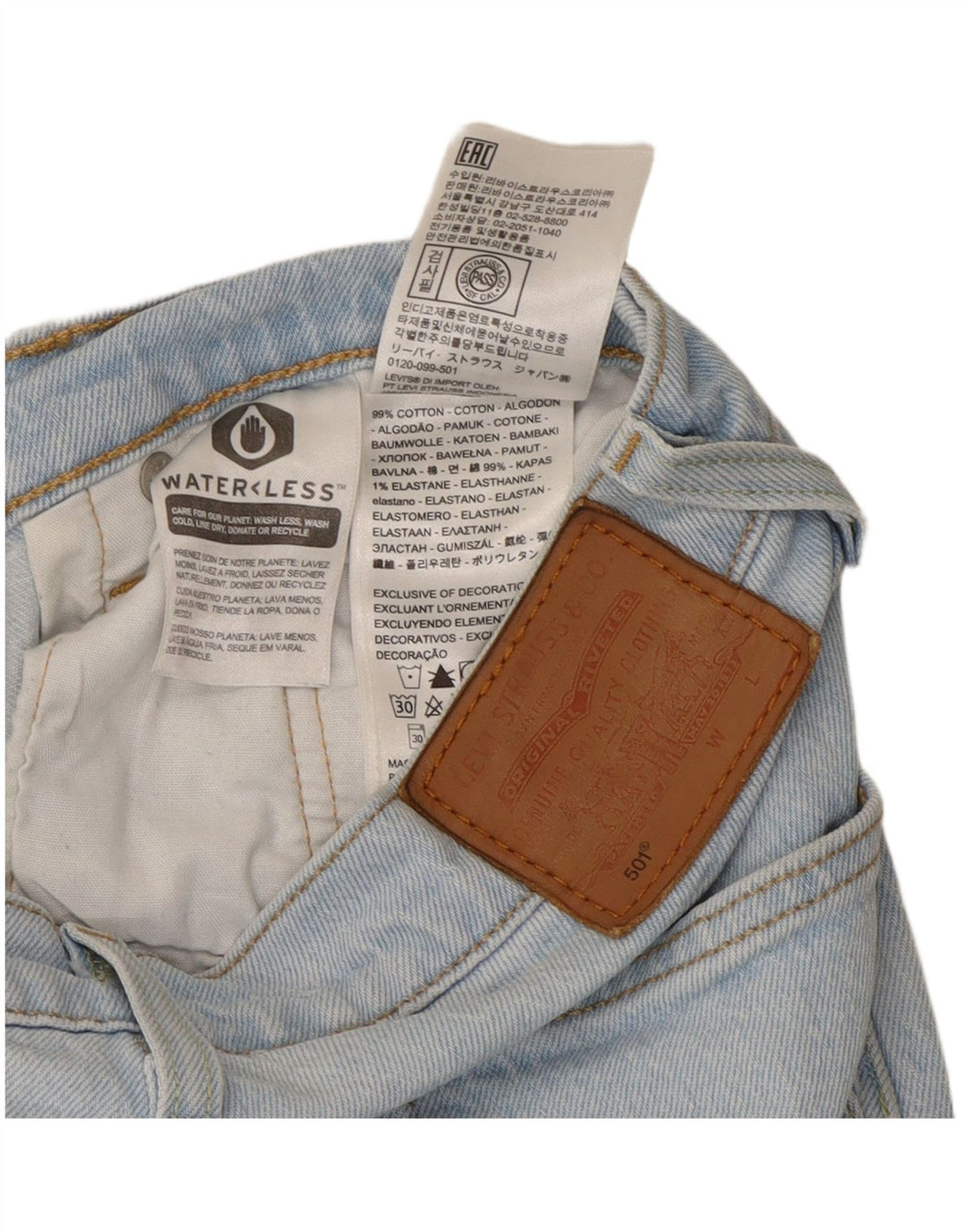 Blugi drepti pentru femei Levi's 501 W27 L26 Bumbac albastru