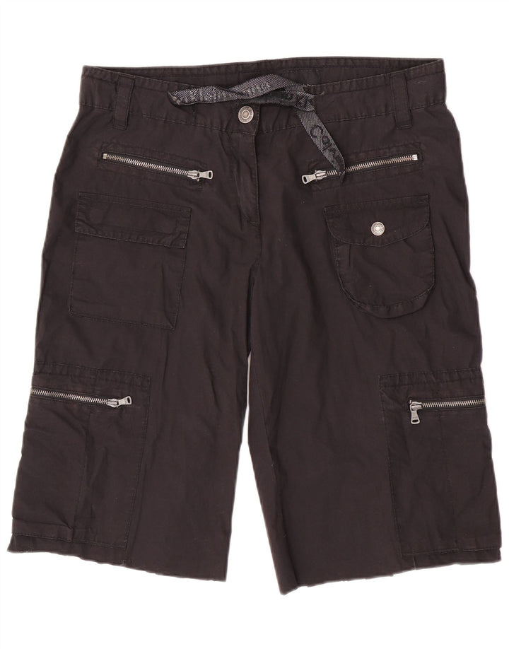 Pantaloni scurți cargo pentru femei Calvin Klein Jeans W32 bumbac mediu negru