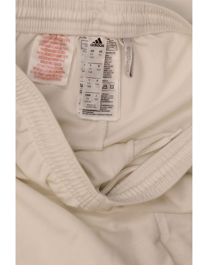 Pantaloni scurți sport adidas Climalite 13-14 ani, alb, poliester