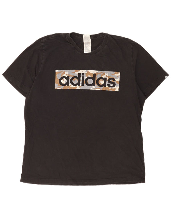Tricou grafic pentru bărbați Adidas Top XL bumbac negru