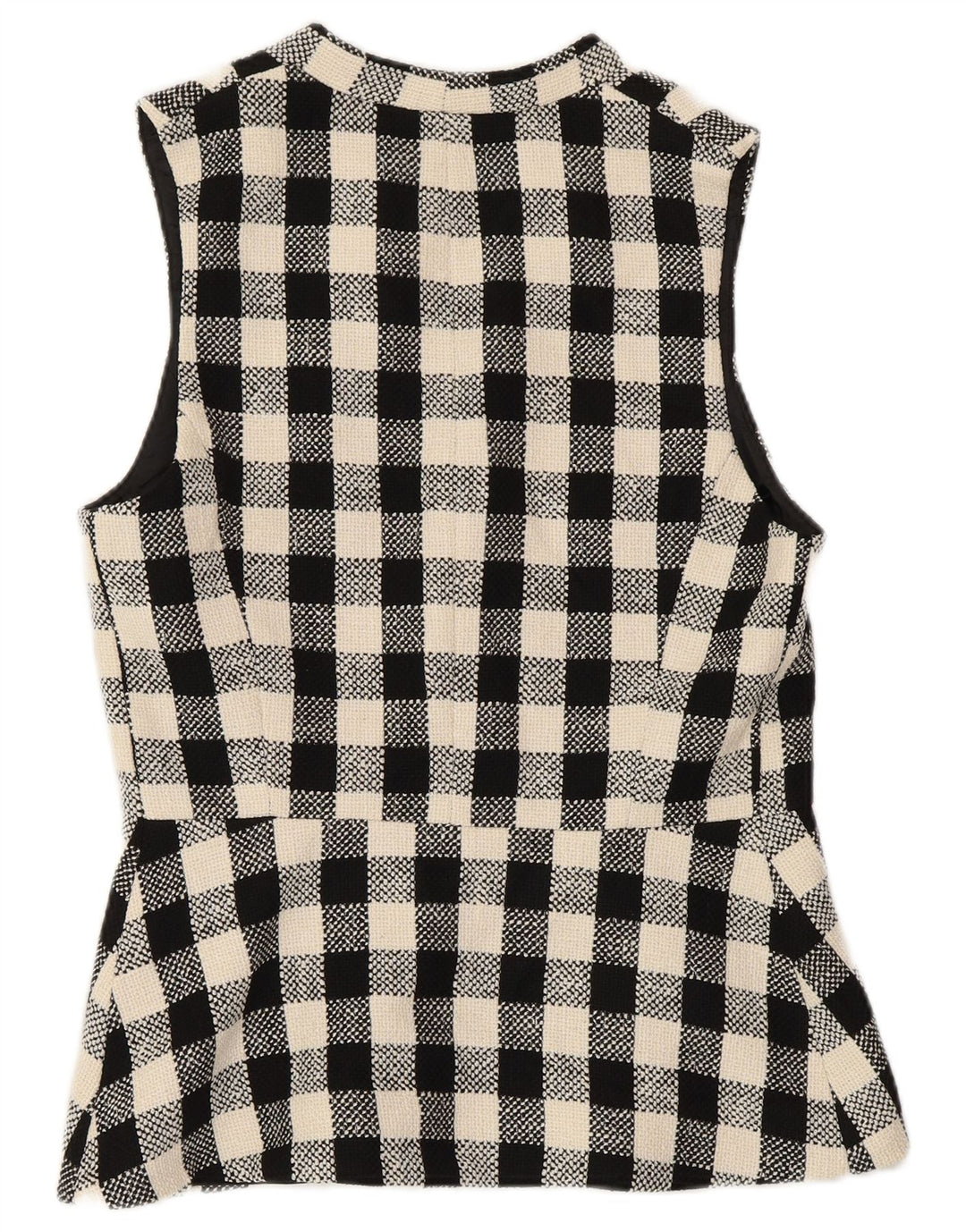Gilet dublu pentru femei ZARA UK 10, bumbac cu carouri mici, negru