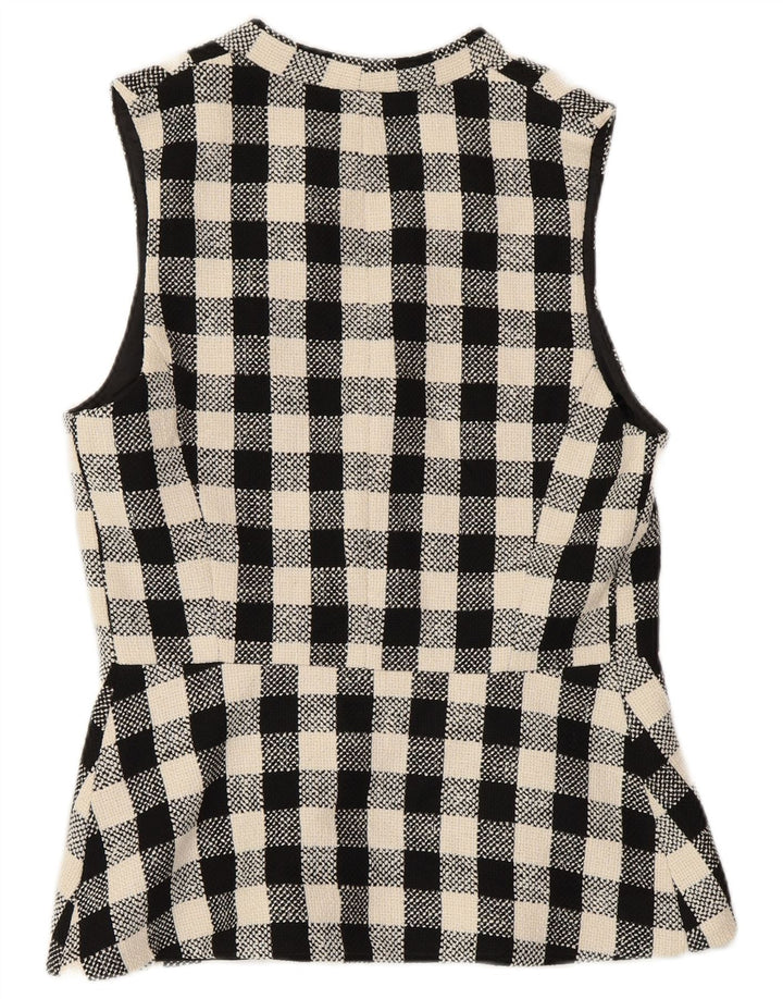 Gilet dublu pentru femei ZARA UK 10, bumbac cu carouri mici, negru