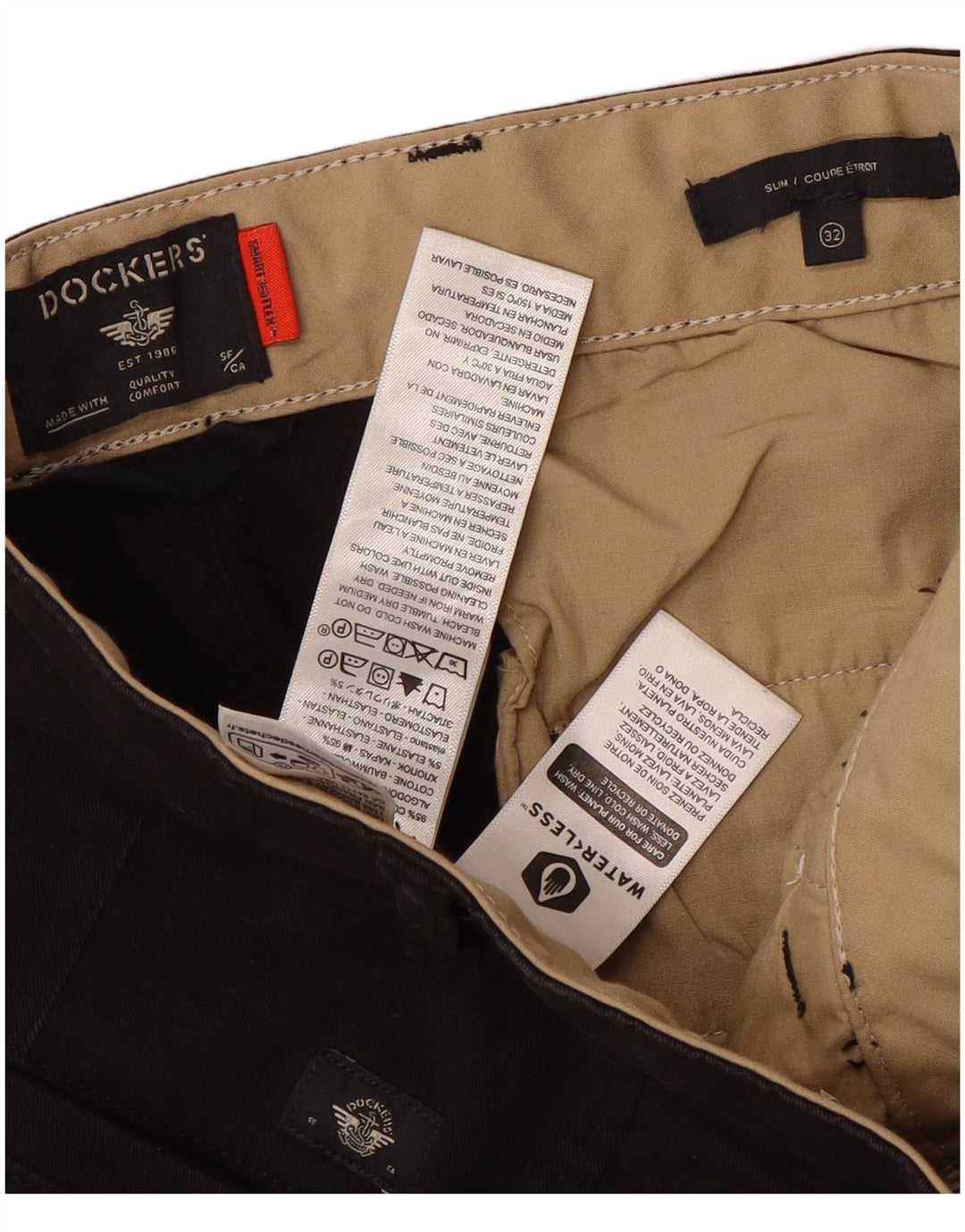 Pantaloni chino subțiri Dockers pentru bărbați L32 L33 bumbac maro