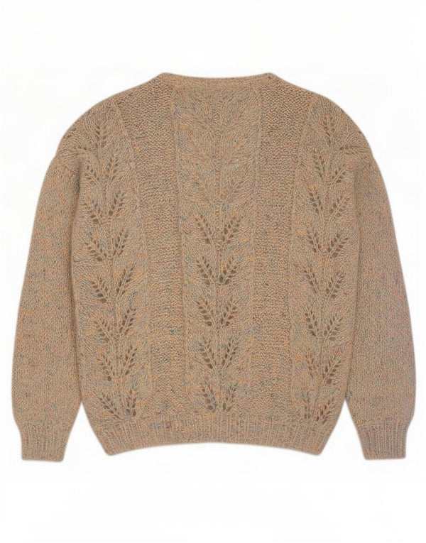 Pulover Cardigan Vintage pentru Damă UK 20 2XL Bej Pete