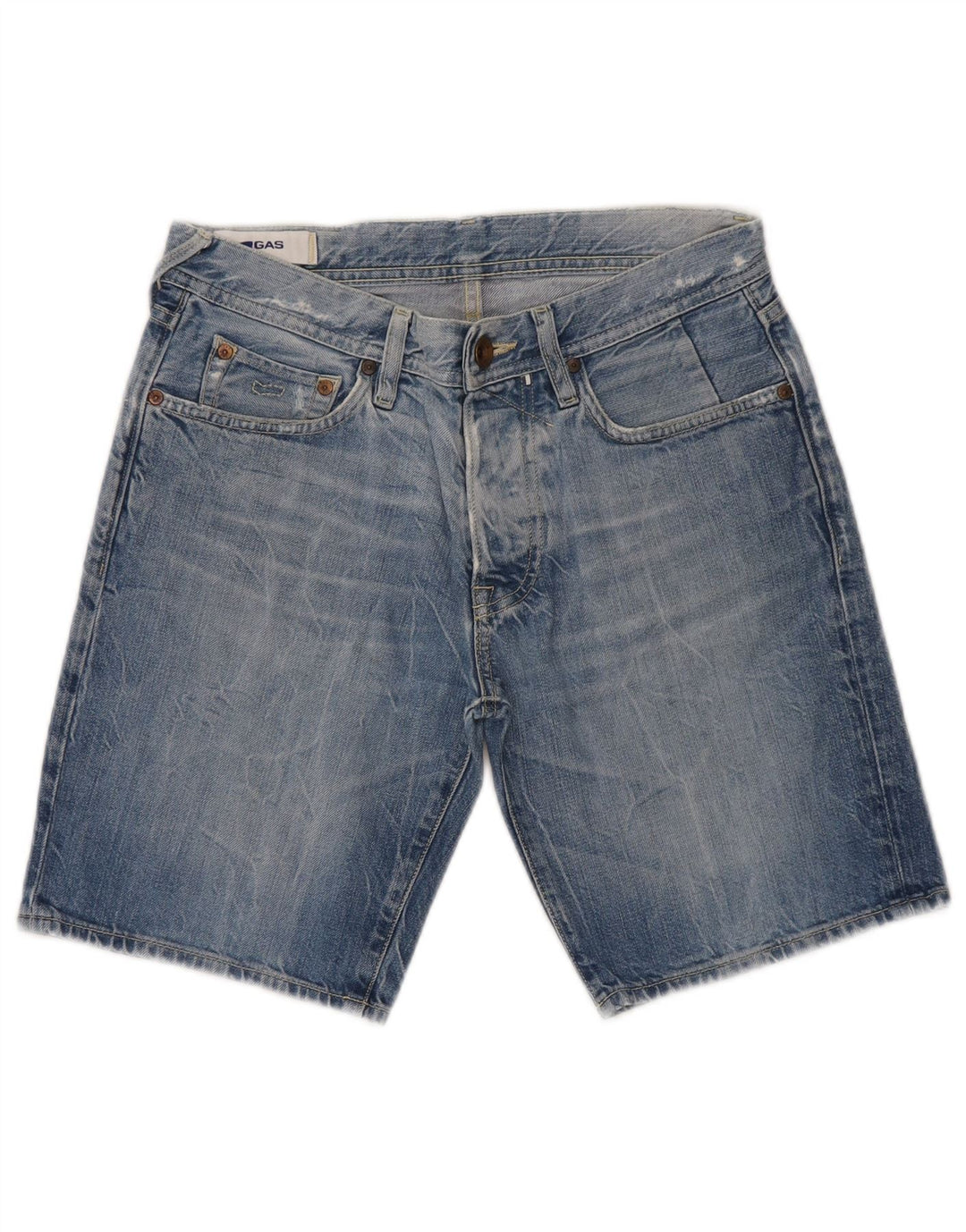Pantaloni scurți din denim pentru femei Gas W29, bumbac albastru mediu