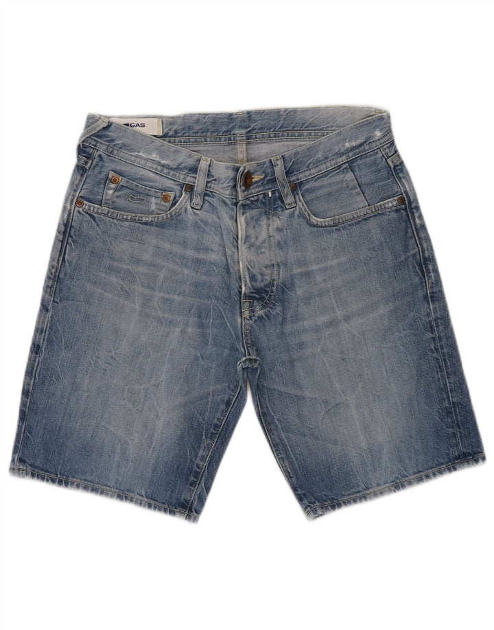 Pantaloni scurți din denim pentru femei Gas W29, bumbac albastru mediu