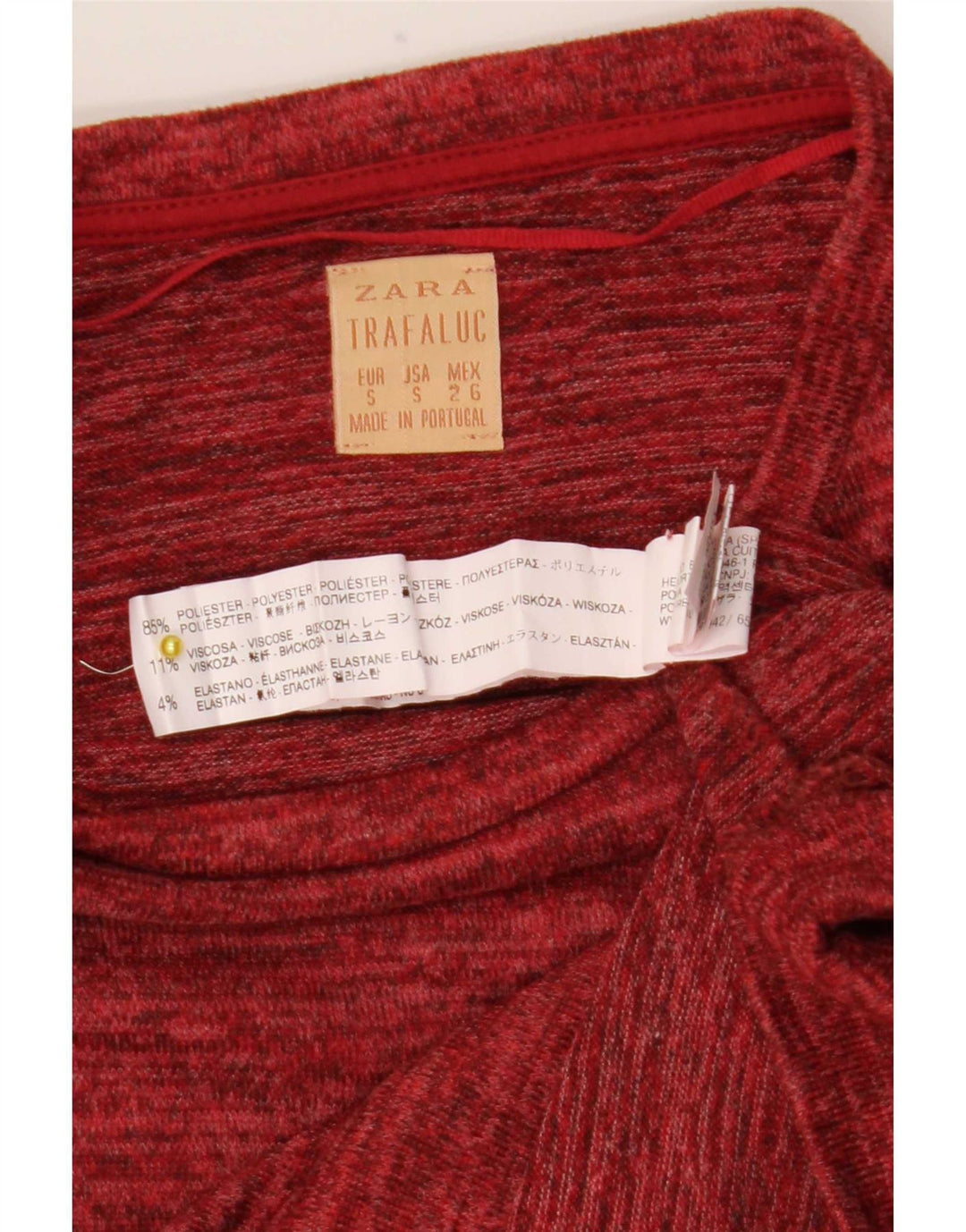 Tricou pentru femei Zara UK 10 Poliester cu pături roșii mici