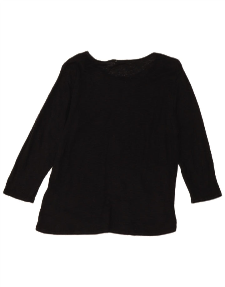 Top femeie Zara cu mânecă lungă UK 14 mare negru