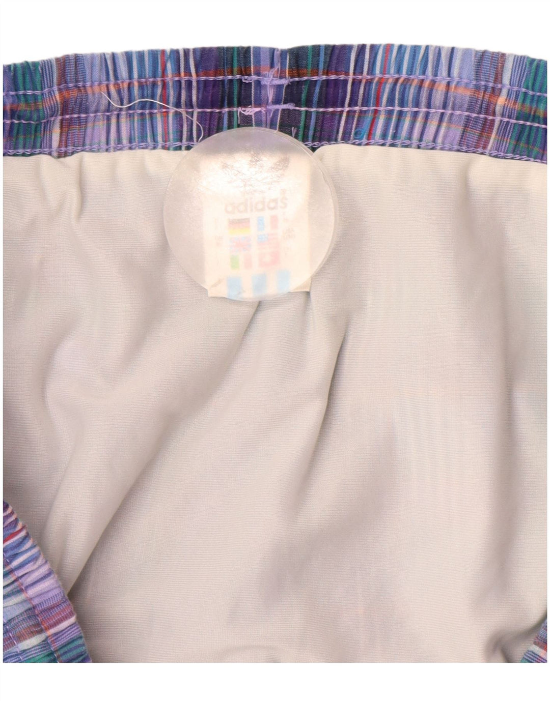 Pantaloni scurți de înot ADIDAS pentru bărbați, bumbac cu carouri mari, albastre