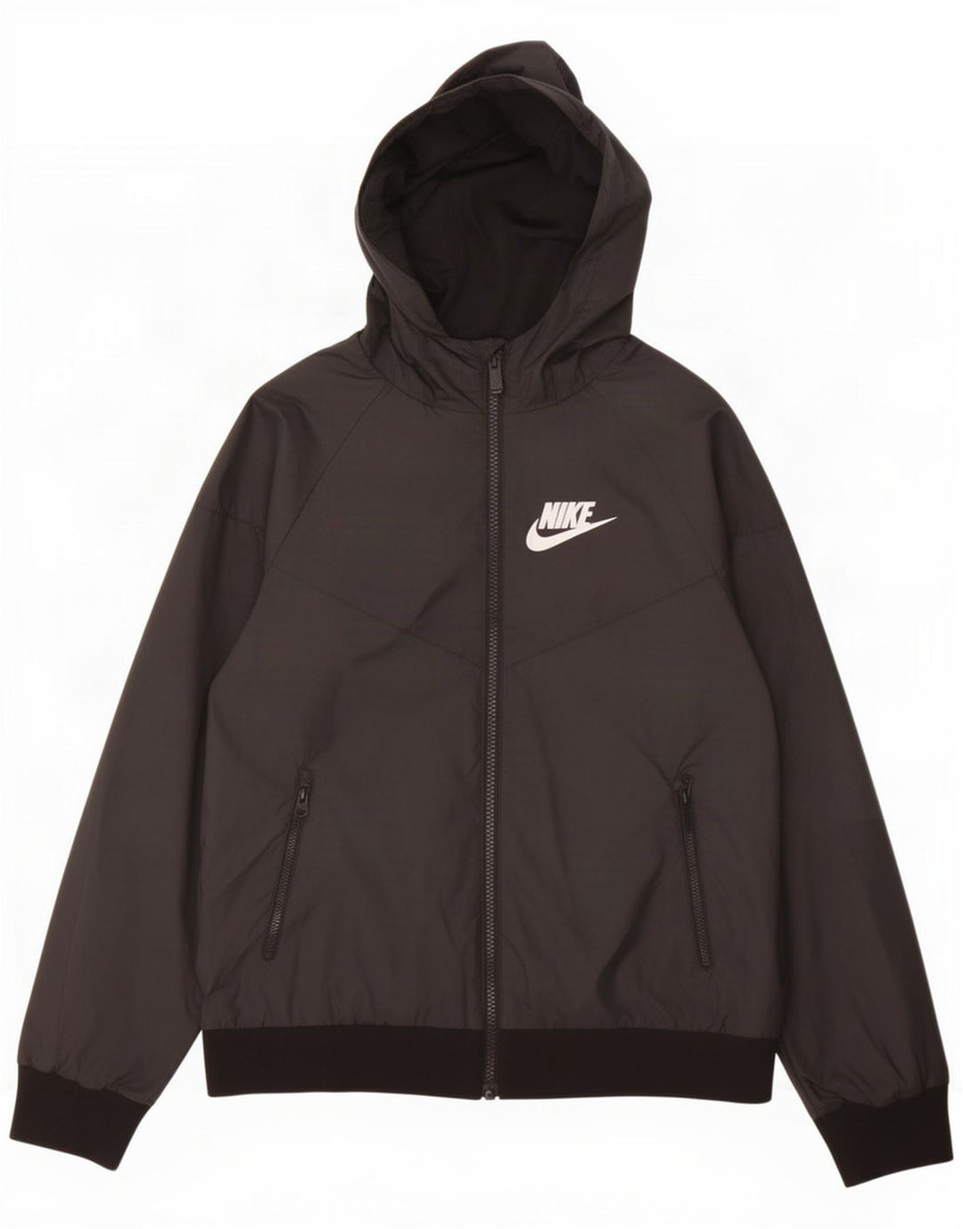 Jachetă de ploaie cu glugă Nike pentru băieți 10-11 ani Poliester negru mediu