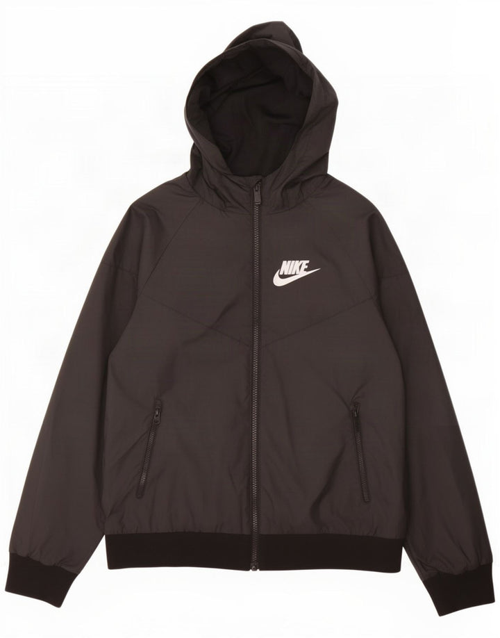 Jachetă de ploaie cu glugă Nike pentru băieți 10-11 ani Poliester negru mediu