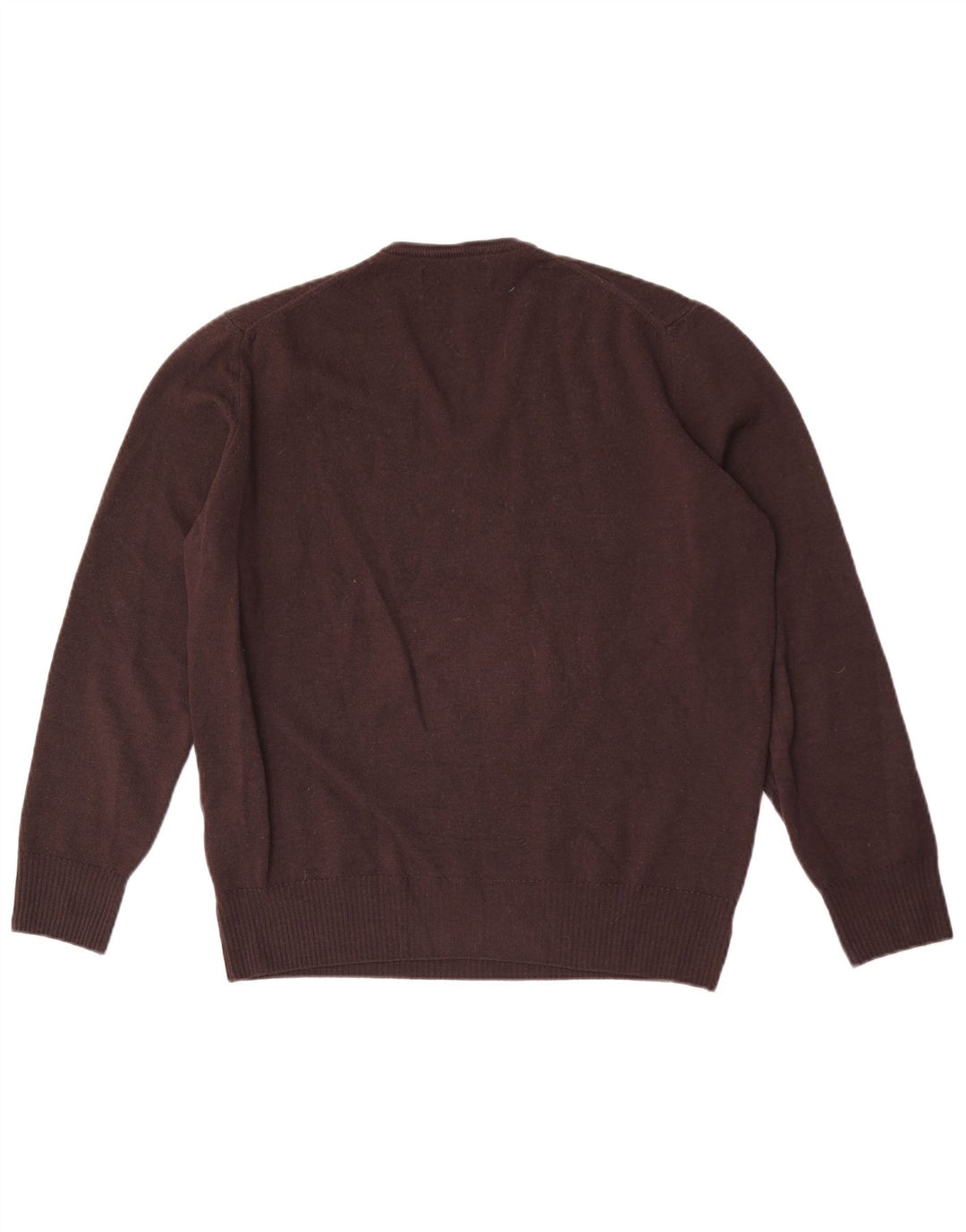 Pulover pentru bărbați Zara, cu decolteu în V, XL, lână maro