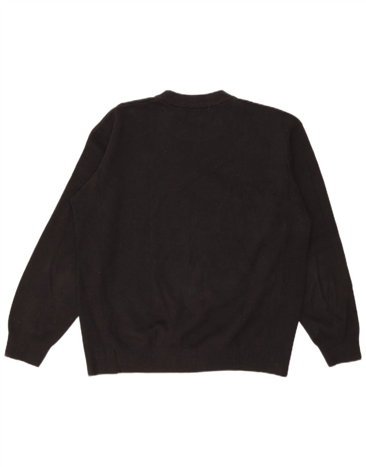 Pulover pentru bărbați Zara, cu gât turnut, mare, negru, bumbac
