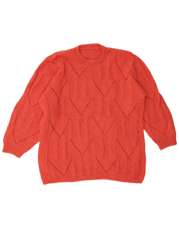 Pulover VINTAGE pentru damă cu gât roșu, roșu, UK 18 XL