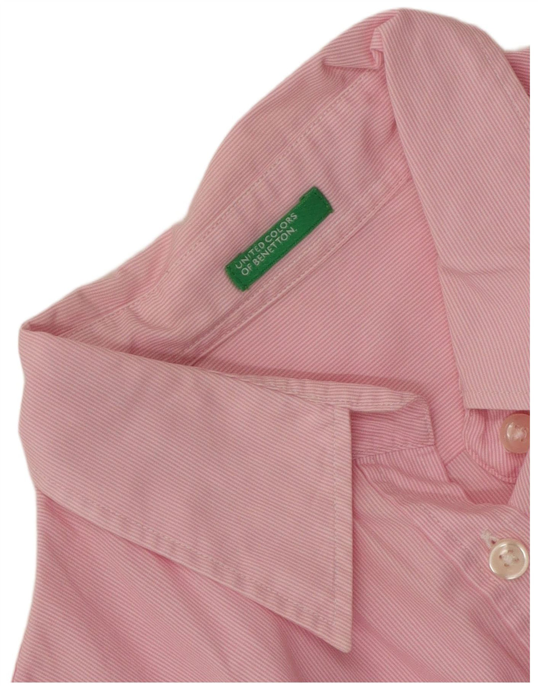 Cămașă Benetton pentru femei UK 12 Medium Pink Pinstripe