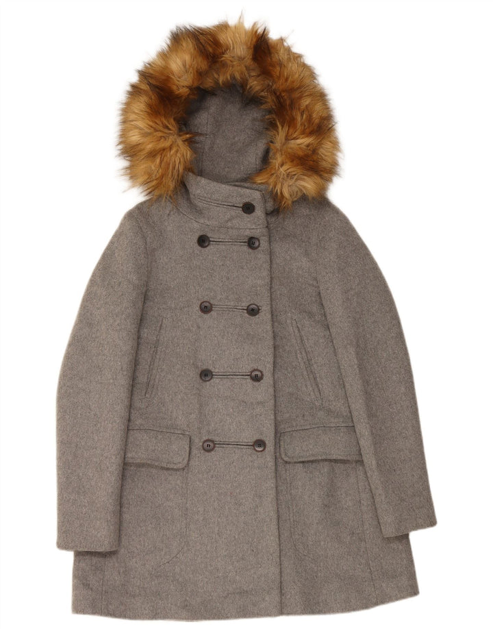 Palton dublu cu glugă pentru femei Zara UK 6 XS gri