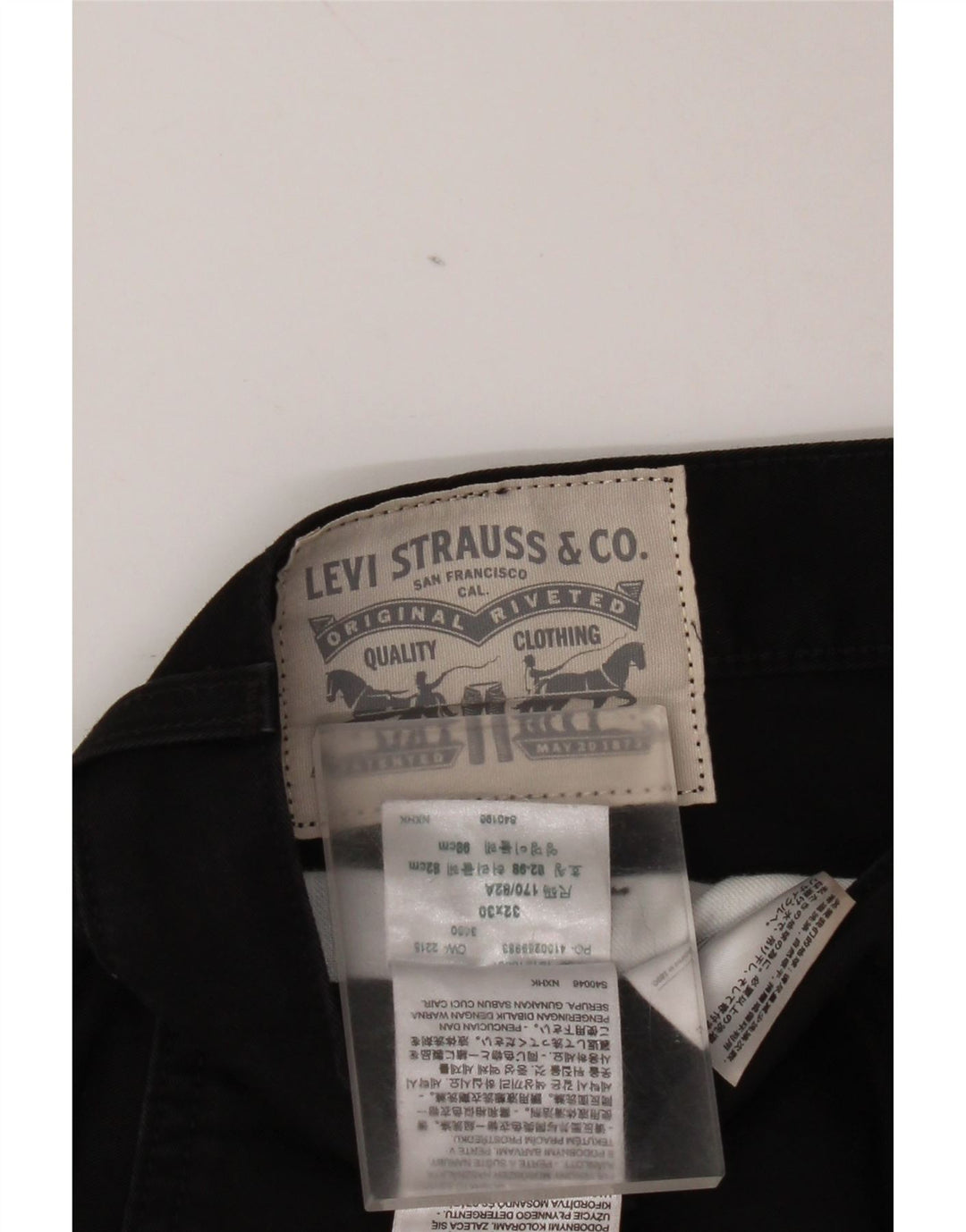 Pantaloni chino drept bărbați Levi's L32 L27 bumbac negru
