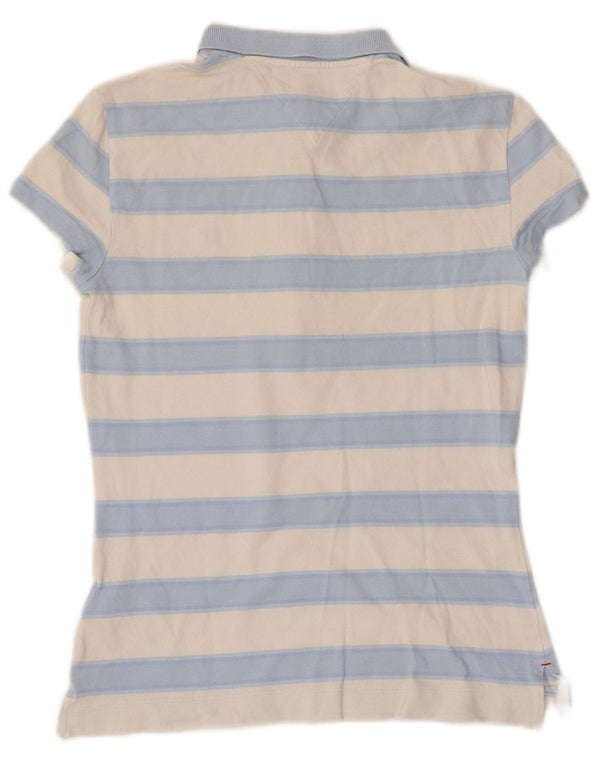 TOMMY HILFIGER Cămașă polo pentru femei Slim Fit UK 6 XS Bumbac cu dungi albastre