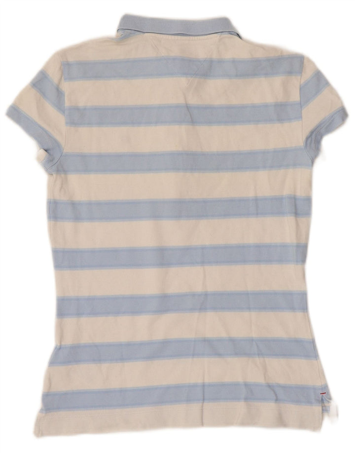 TOMMY HILFIGER Cămașă polo pentru femei Slim Fit UK 6 XS Bumbac cu dungi albastre