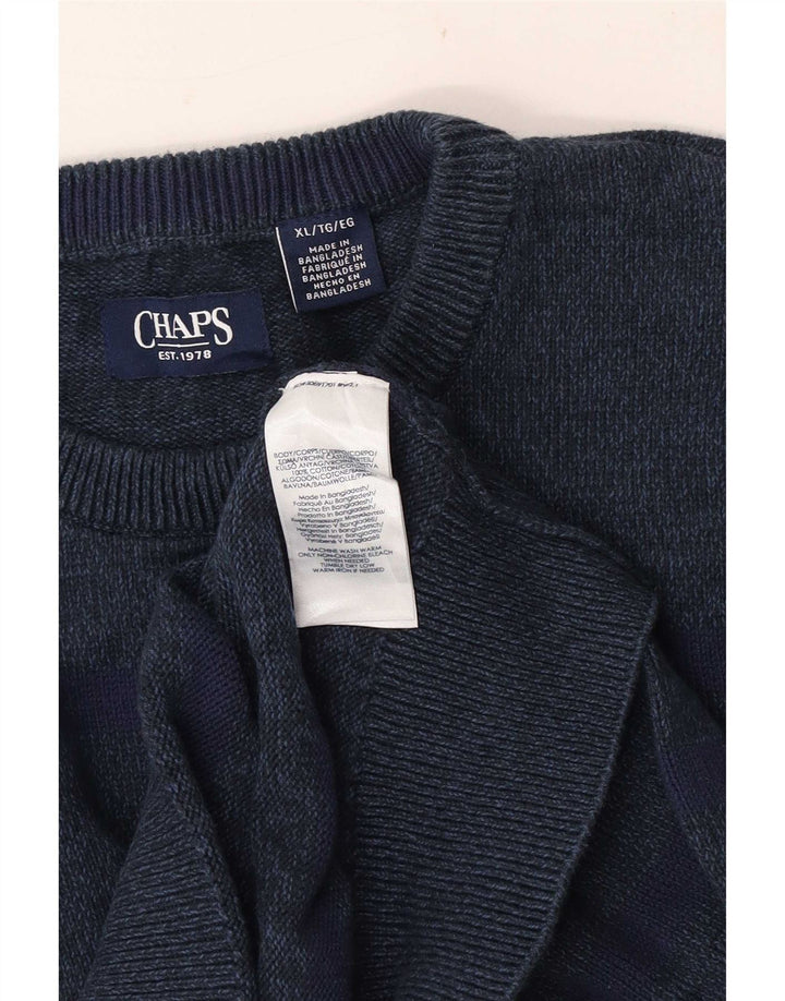 Pulover Chaps pentru bărbați, cu gât crew, XL, bumbac bleumarin