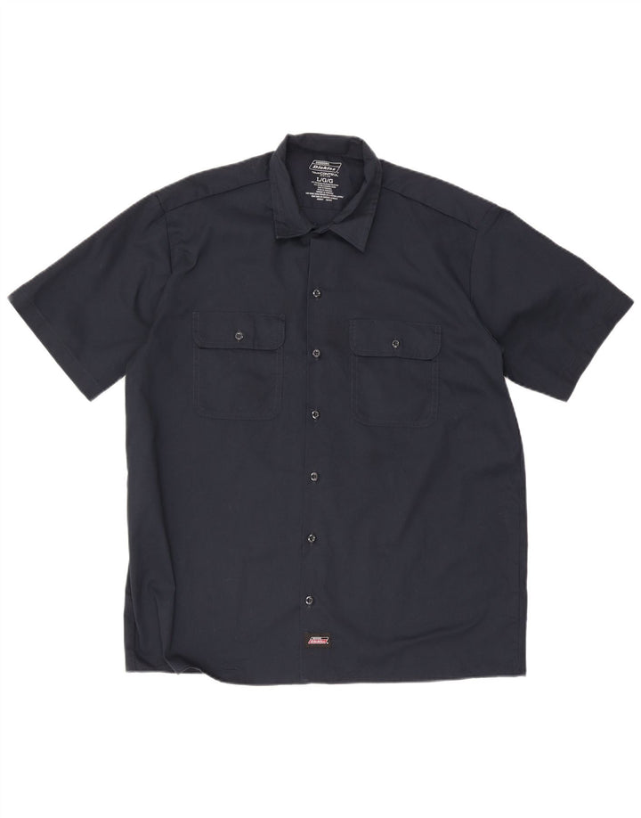 Cămașă cu mânecă scurtă pentru bărbați Dickies, poliester mare, albastru