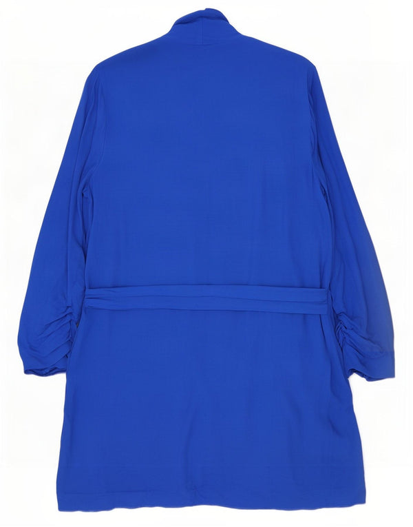 Zara Womens Longline Cardigan Top UK 20 2XL Blue Viscose