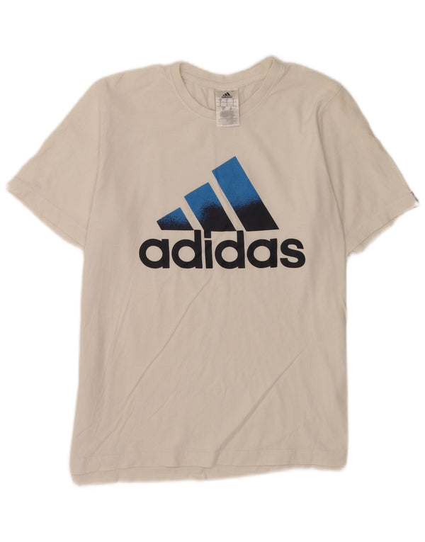Tricou grafic pentru bărbați Adidas Top mic, alb, bumbac