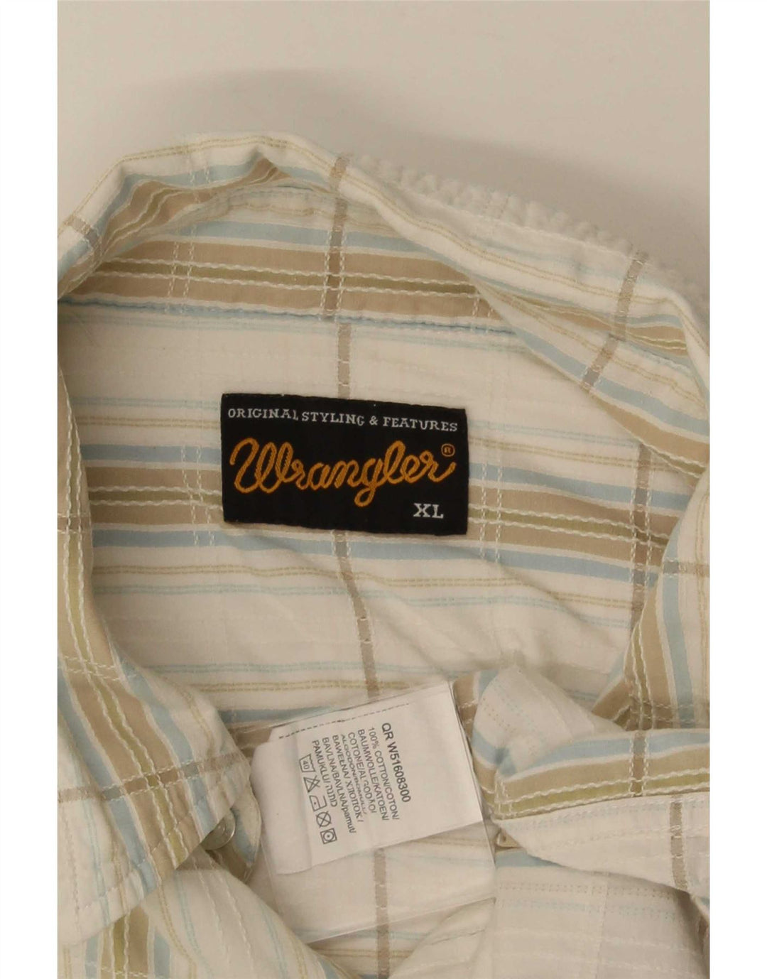 Cămașă cu mânecă scurtă pentru bărbați Wrangler XL, bumbac cu carouri albe