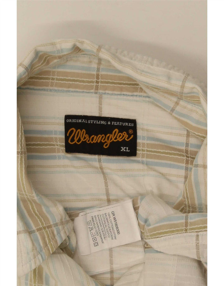 Cămașă cu mânecă scurtă pentru bărbați Wrangler XL, bumbac cu carouri albe