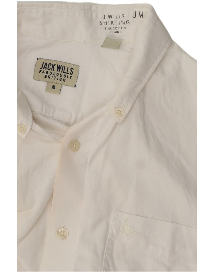 Cămașă Jack Wills pentru bărbați, bumbac alb mediu