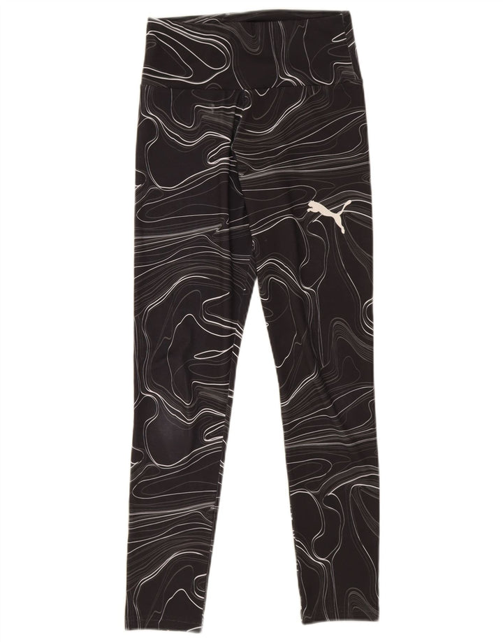 Leggings cu model abstract Puma pentru femei UK 8 Small Black Geometric